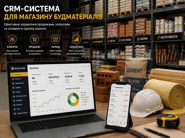 CRM для магазина стройматериалов: заказы, склад и допродажа