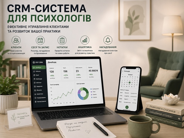 CRM для психолога: запис, сесії та нагадування